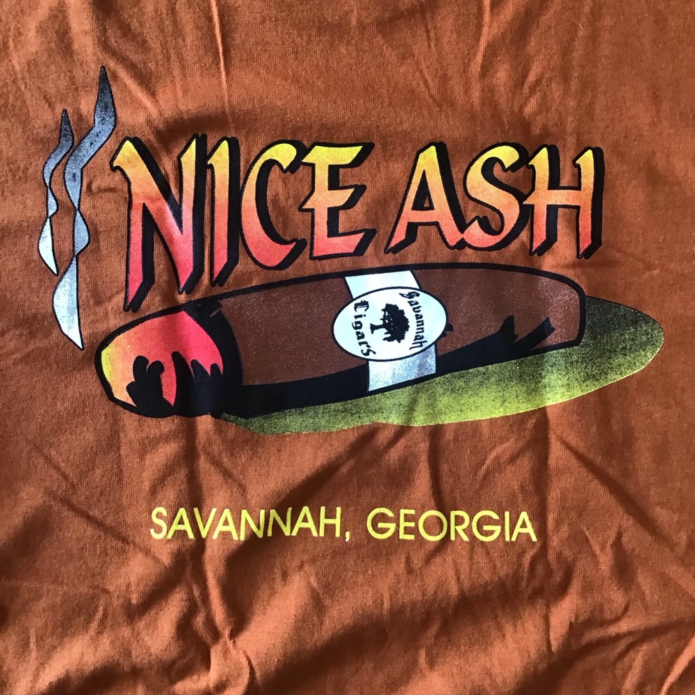 NICE ASH Savannah Cigars Mens T-Shirt Medium/Small Orange